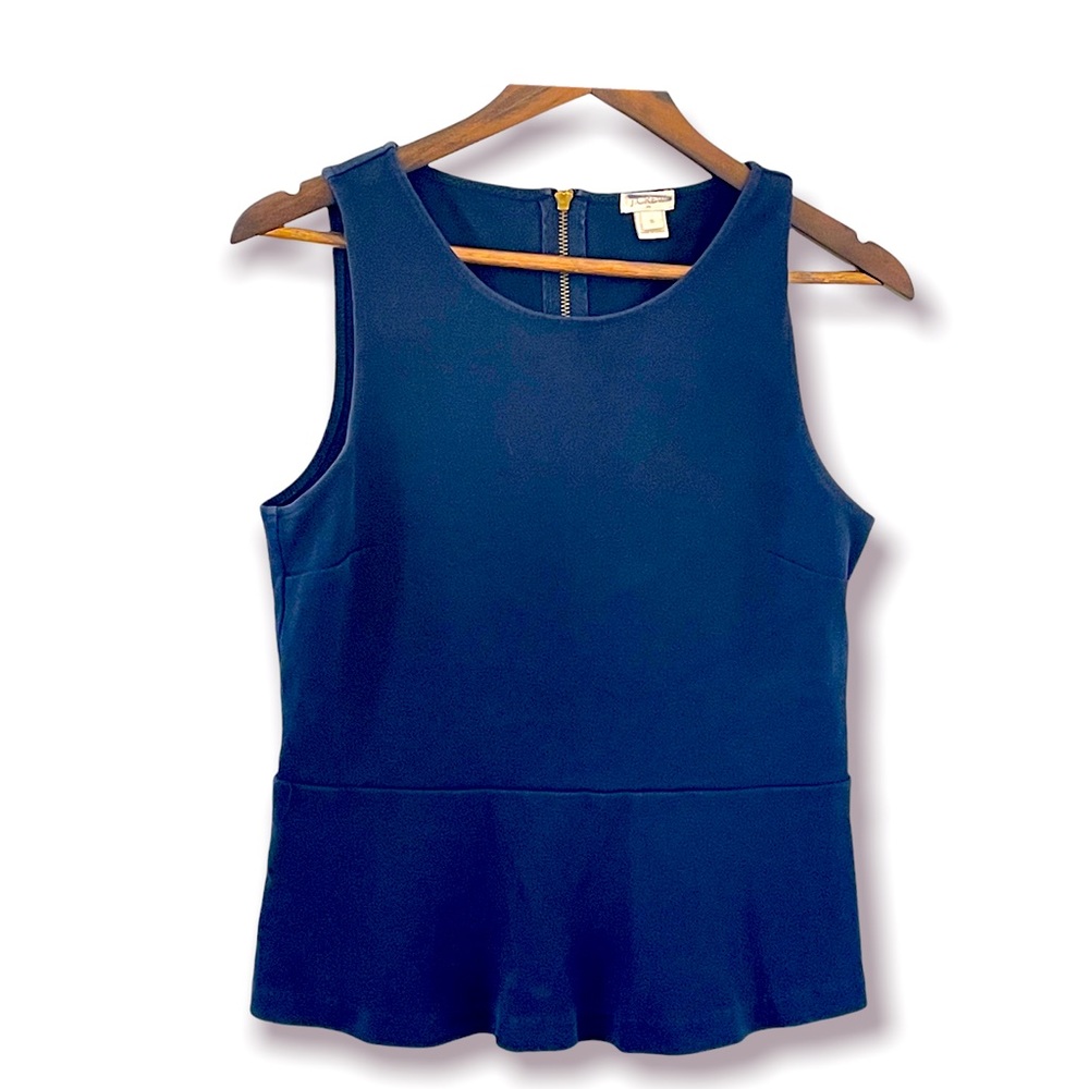 J. Crew Navy Sleeveless Peplum Top